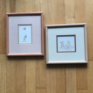 2 Adorable professionally framed child’s decor.